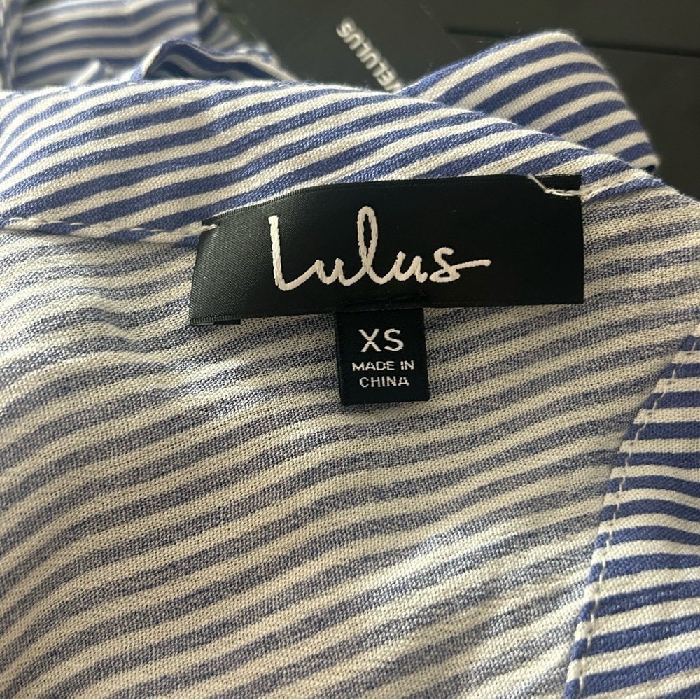 Lulu's Tank Top Striped Blue White Size XS NWT - Picture 6 of 7